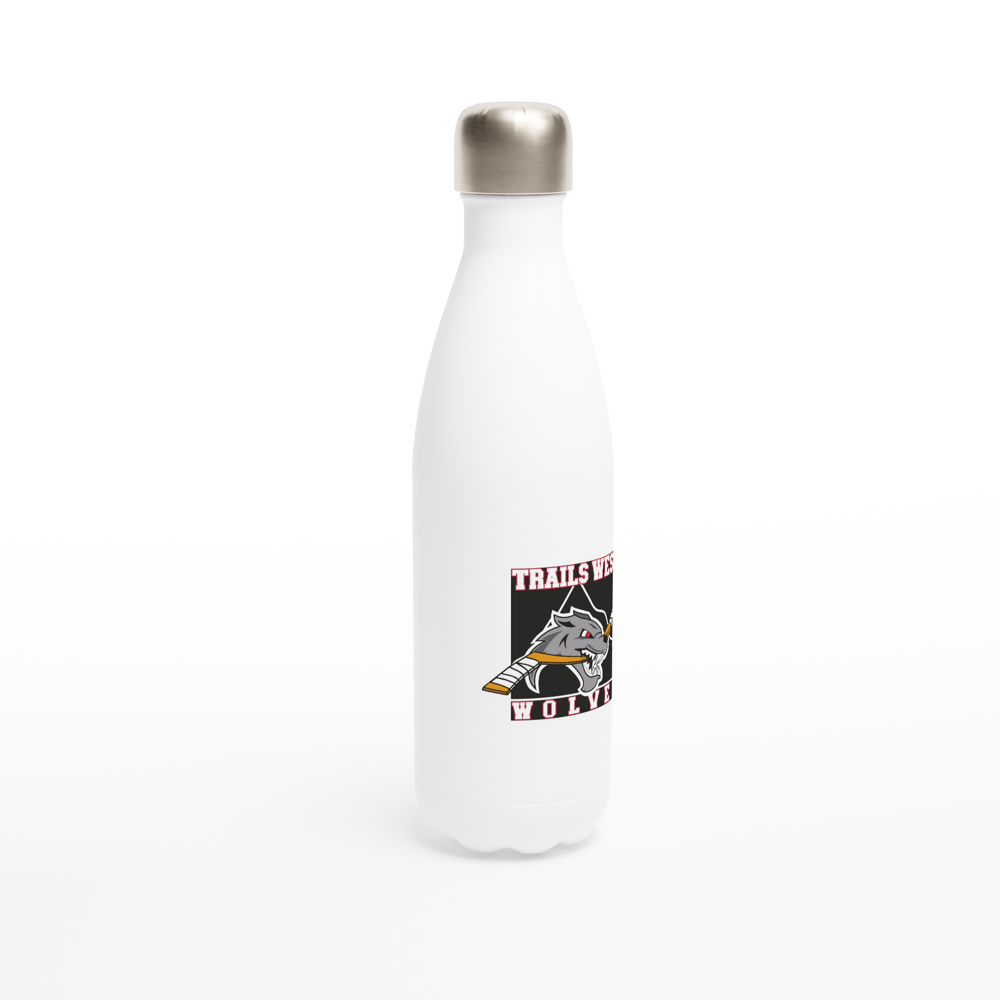 Trails West White 17oz Stainless Steel Water Bottle