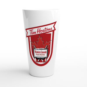 Western Canadian Pond Hockey White Latte 17oz Ceramic Mug